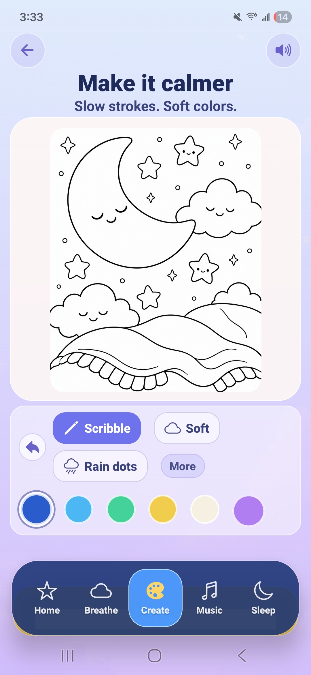Printable calm coloring sheet from Calmtopia Kids